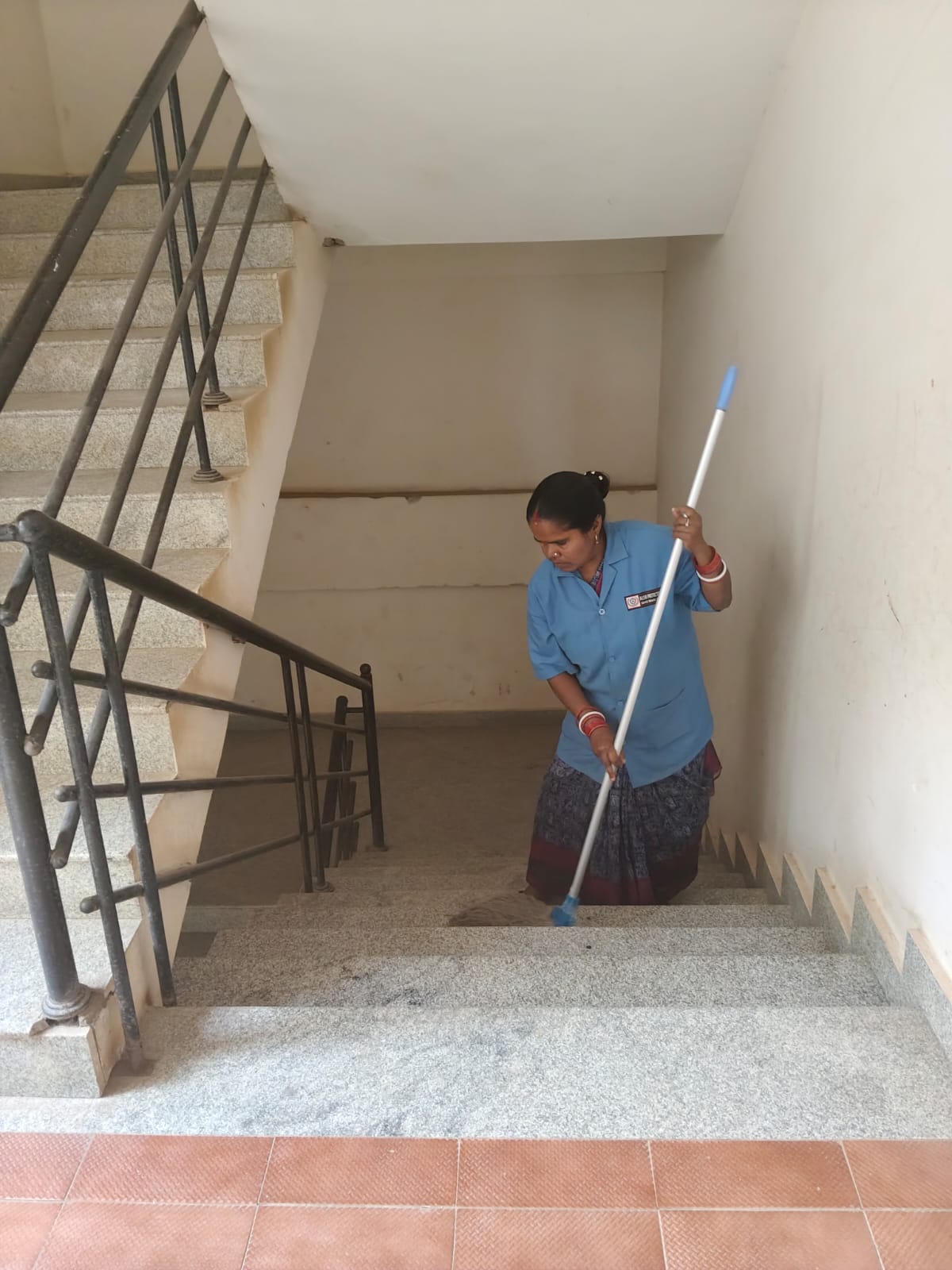 East Block Steps Mopping