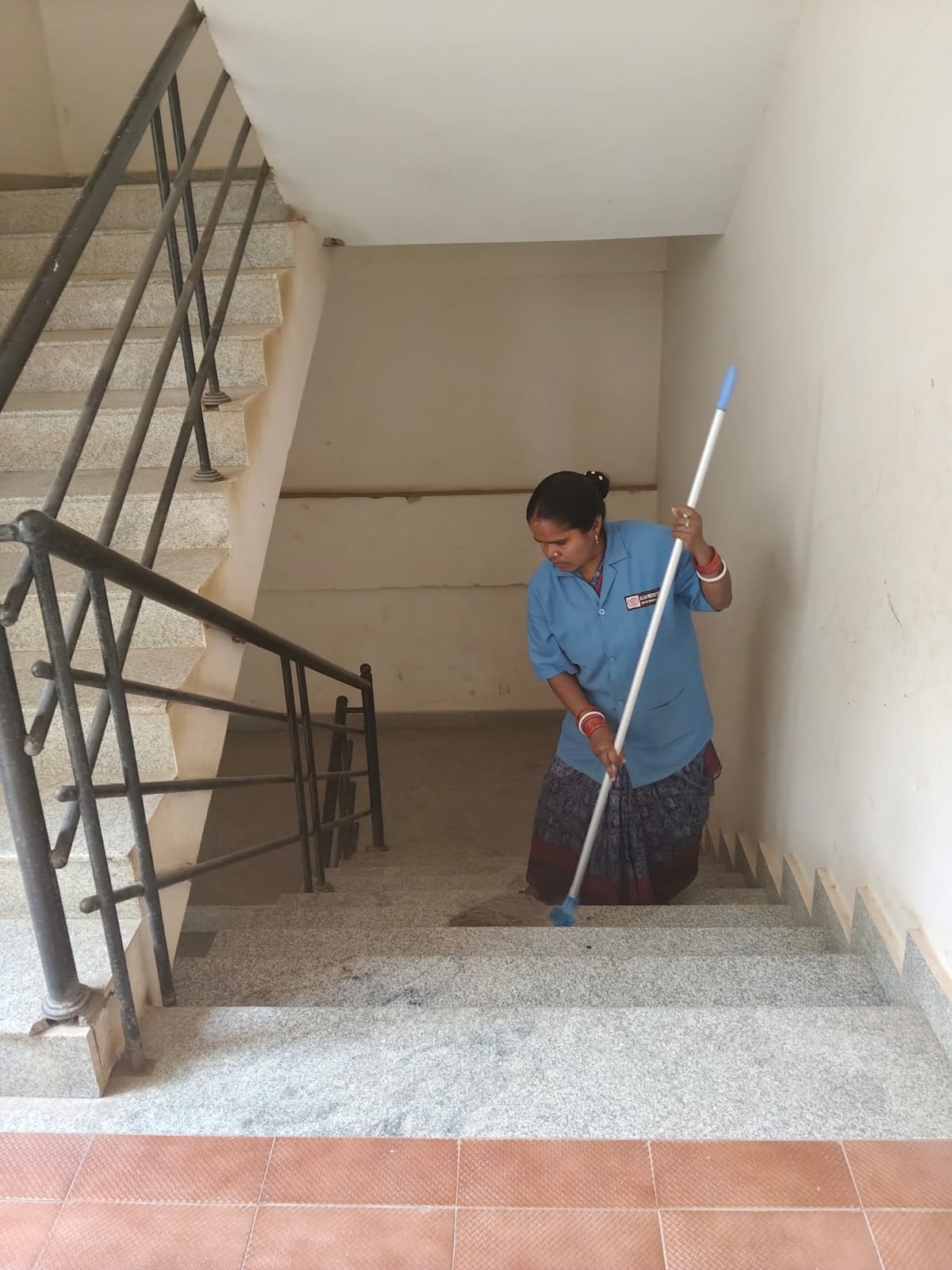 West Block Steps Mopping